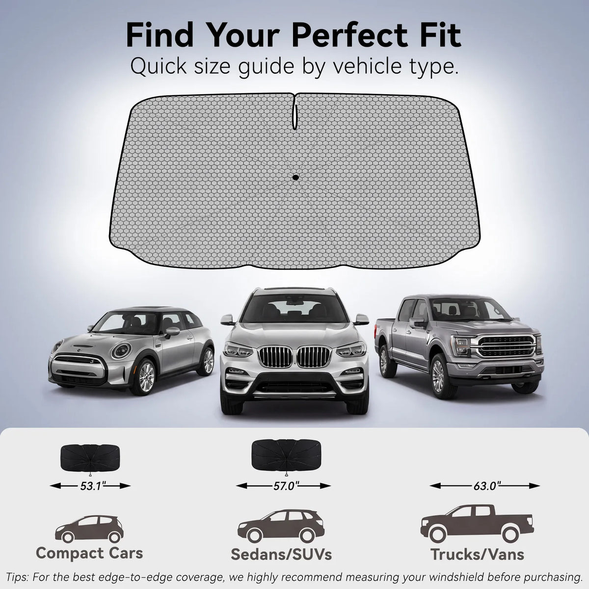 Front Windshield Sunshade Umbrella (Universal Fit)