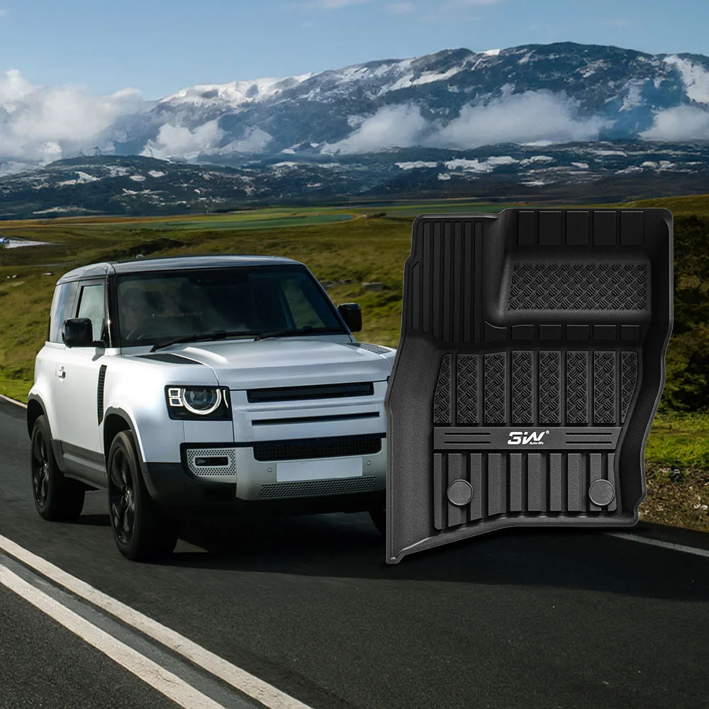 3W All Weather Car Mats For Land Rover Defender 90 L663 2020-2026 (Left Hand Drive)
