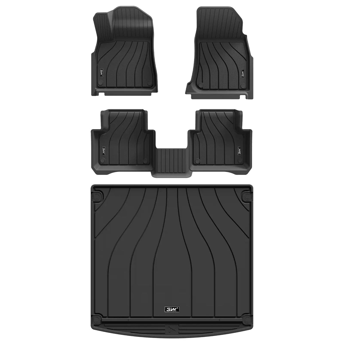 3W All Weather Car Mats for Volkswagen Touareg 3 2019-2026 (Left Hand Drive)