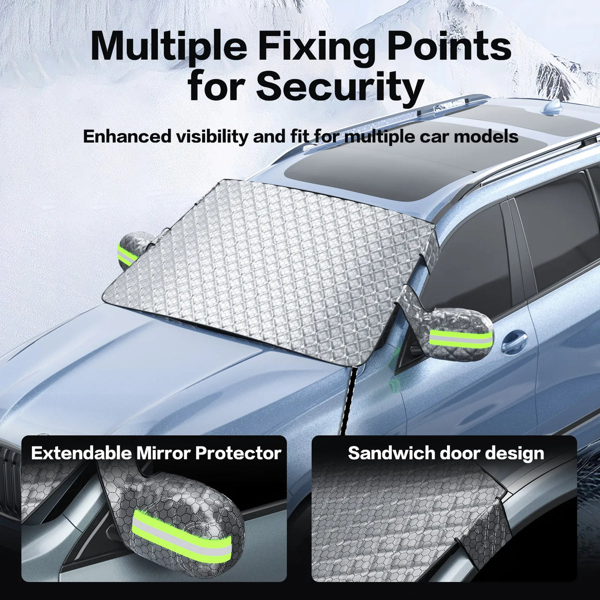 Graphene Thermal Windshield Cover for Ice & Snow - Universal Fit