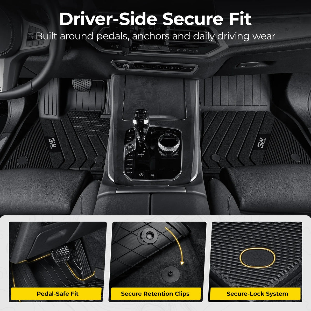 3W All Weather Car Mats For BMW X5 G05 2019-2026 (Left Hand Drive)
