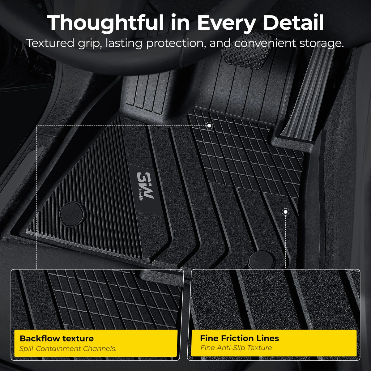 3W All Weather Car Mats For BMW X5 G05 2019-2026 (Left Hand Drive)