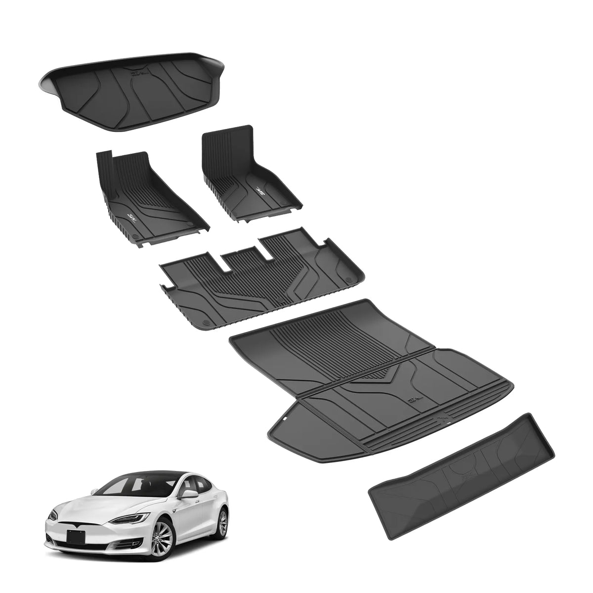 3W Auto Mats Storage Mats For Tesla Model S 2022-2026 (Left Hand Drive)