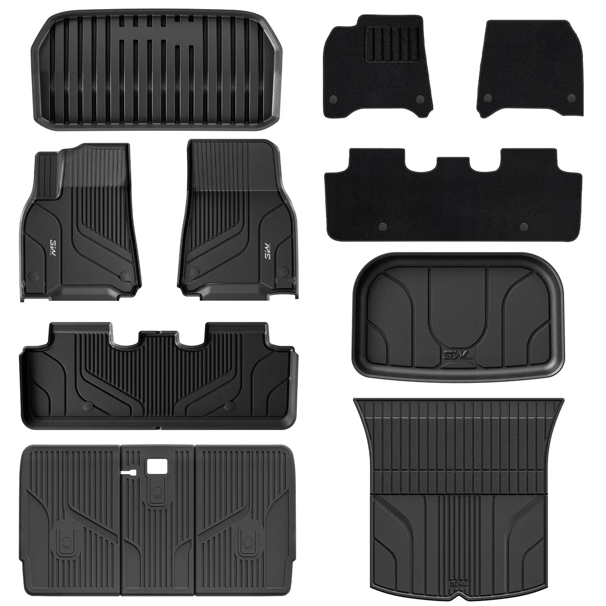 3W All Weather Car Mats For Tesla Model Y 2020-2024 (Left Hand Drive)