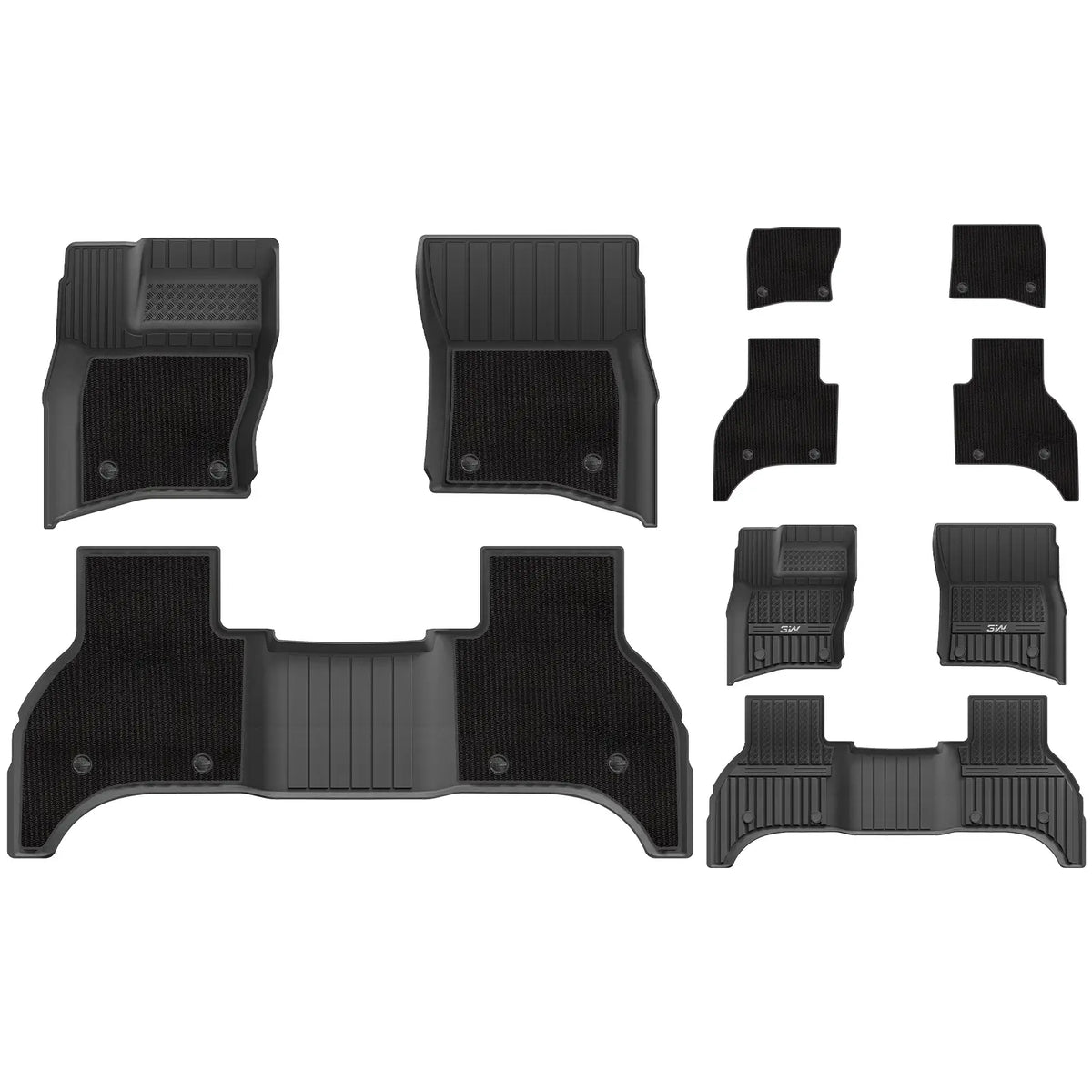 3W All Weather Car Mats For Land Rover Defender 110 5 Seats L663 2020-2026 (Left Hand Drive)