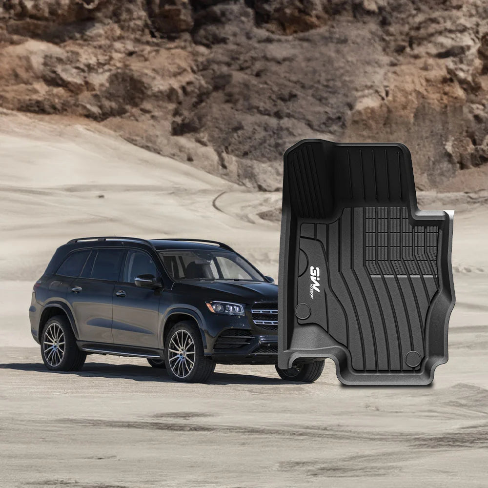 3W All Weather For Car Mats For Mercedes Benz GLS X167 2020-2026 (Left Hand Drive)