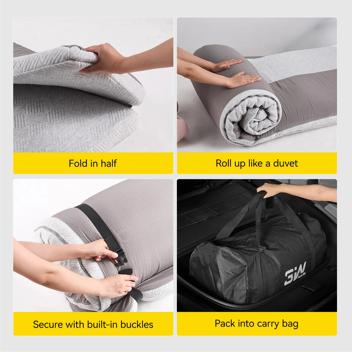 Foldable Gel Memory Foam Mattress For Tesla Model Y Juniper 2025-2026