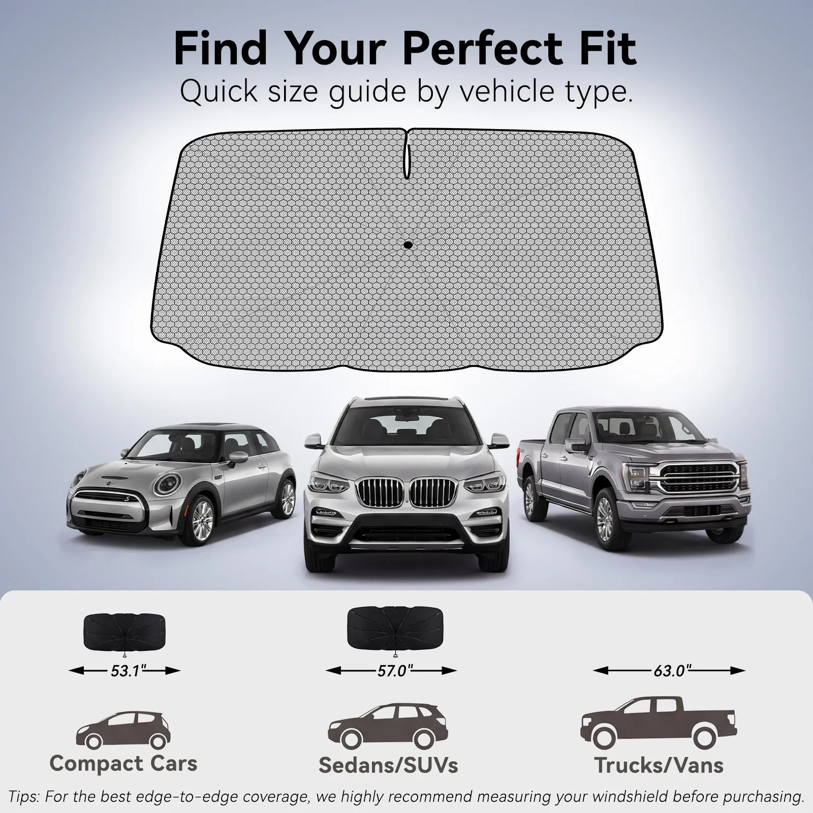 Front Windshield Sunshade Umbrella (Universal Fit)