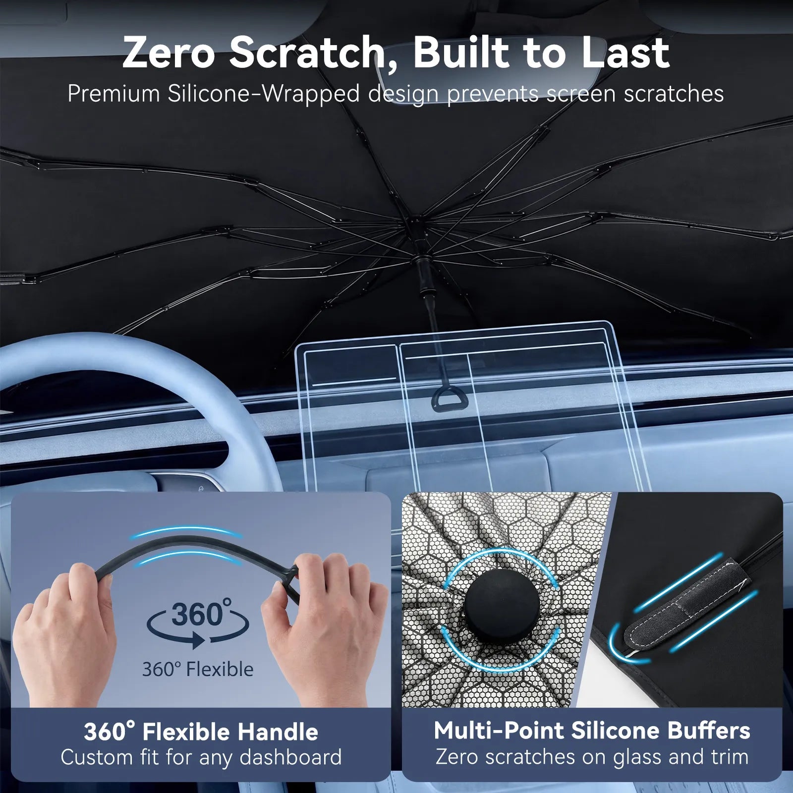 Front Windshield Sunshade Umbrella (Universal Fit)