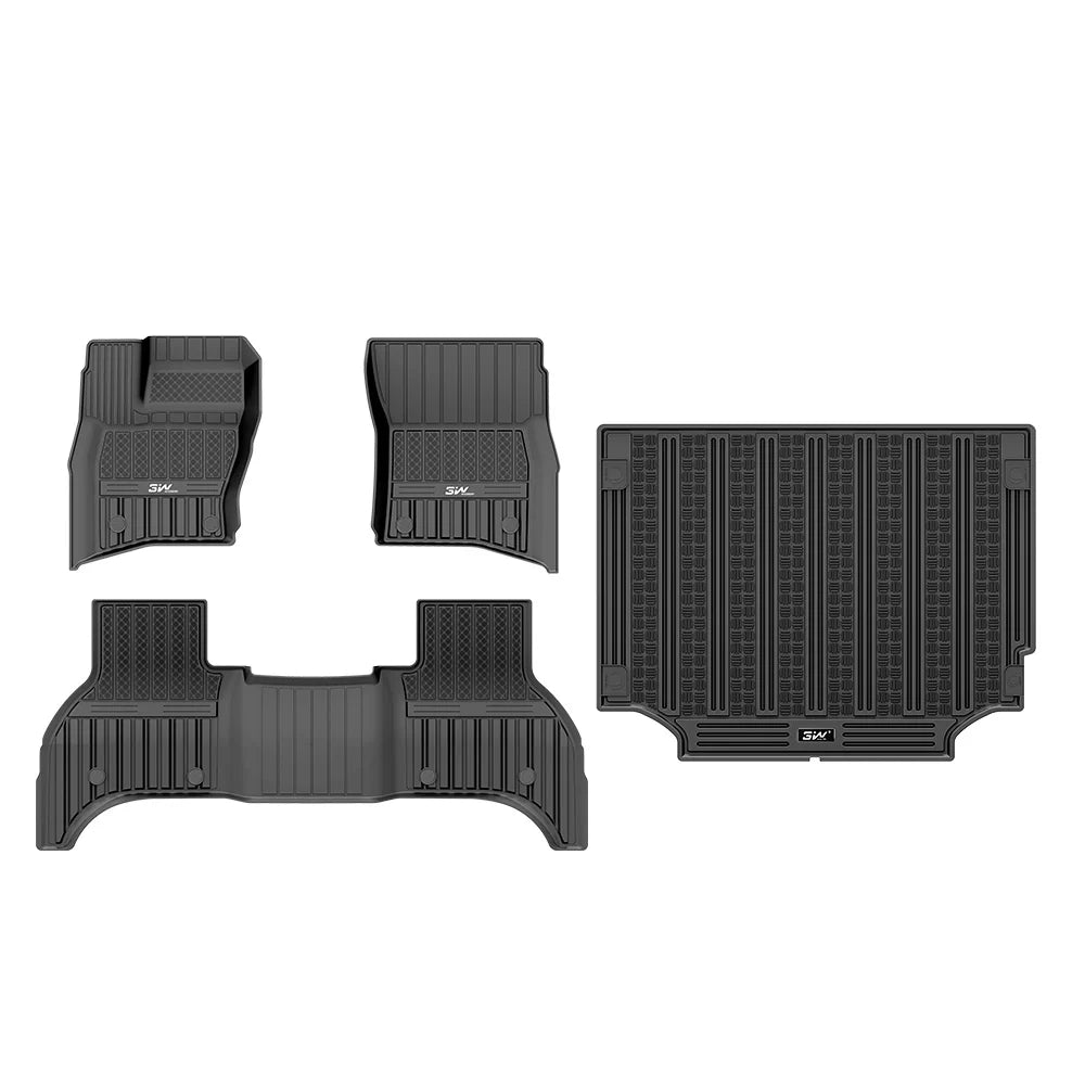 3W All Weather Car Mats For Land Rover Defender 110 5 Seats L663 2020-2025 LHD