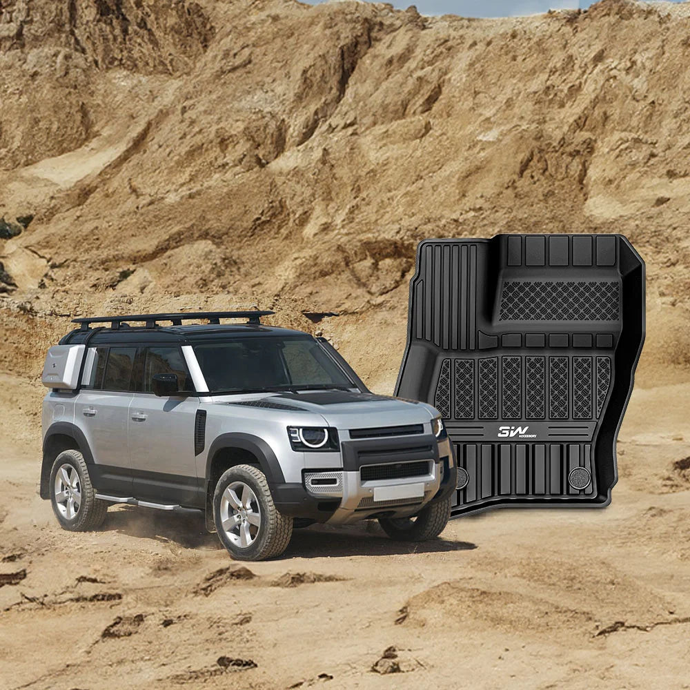 3W All Weather Car Mats For Land Rover Defender 110 5 Seats L663 2020-2026 (Left Hand Drive)