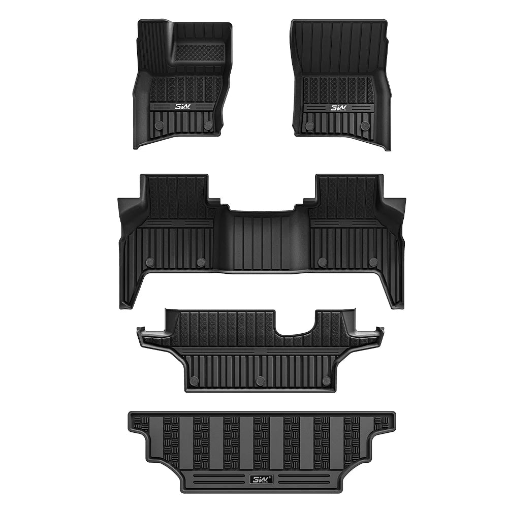 3W All Weather Car Mats For Land Rover Defender 130 L663 2020-2025 LHD