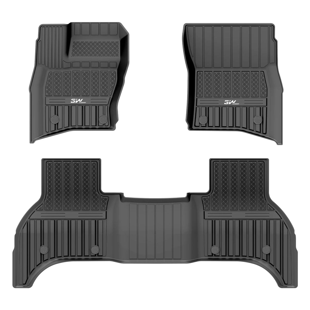 3W All Weather Car Mats For Land Rover Defender 110 5 Seats L663 2020-2026 (Left Hand Drive)
