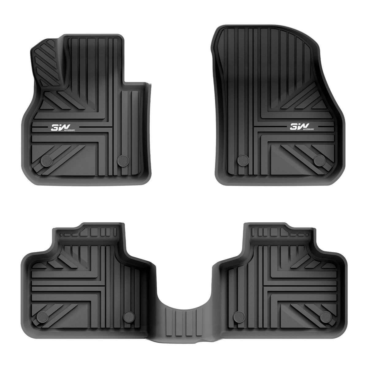3W All Weather Car Mats For Mini Hatch 5-Door F55 2014-2023 (Left Hand Drive)