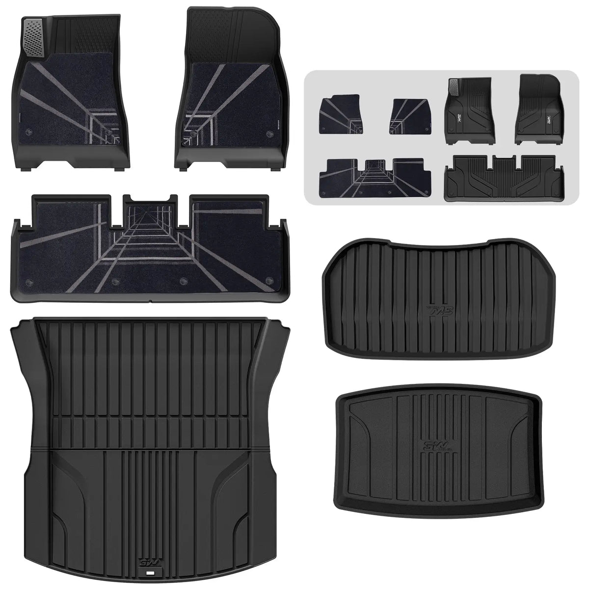 3W All Weather Auto Mats For Tesla Model 3 Highland 2024-2026 (Left Hand Drive)