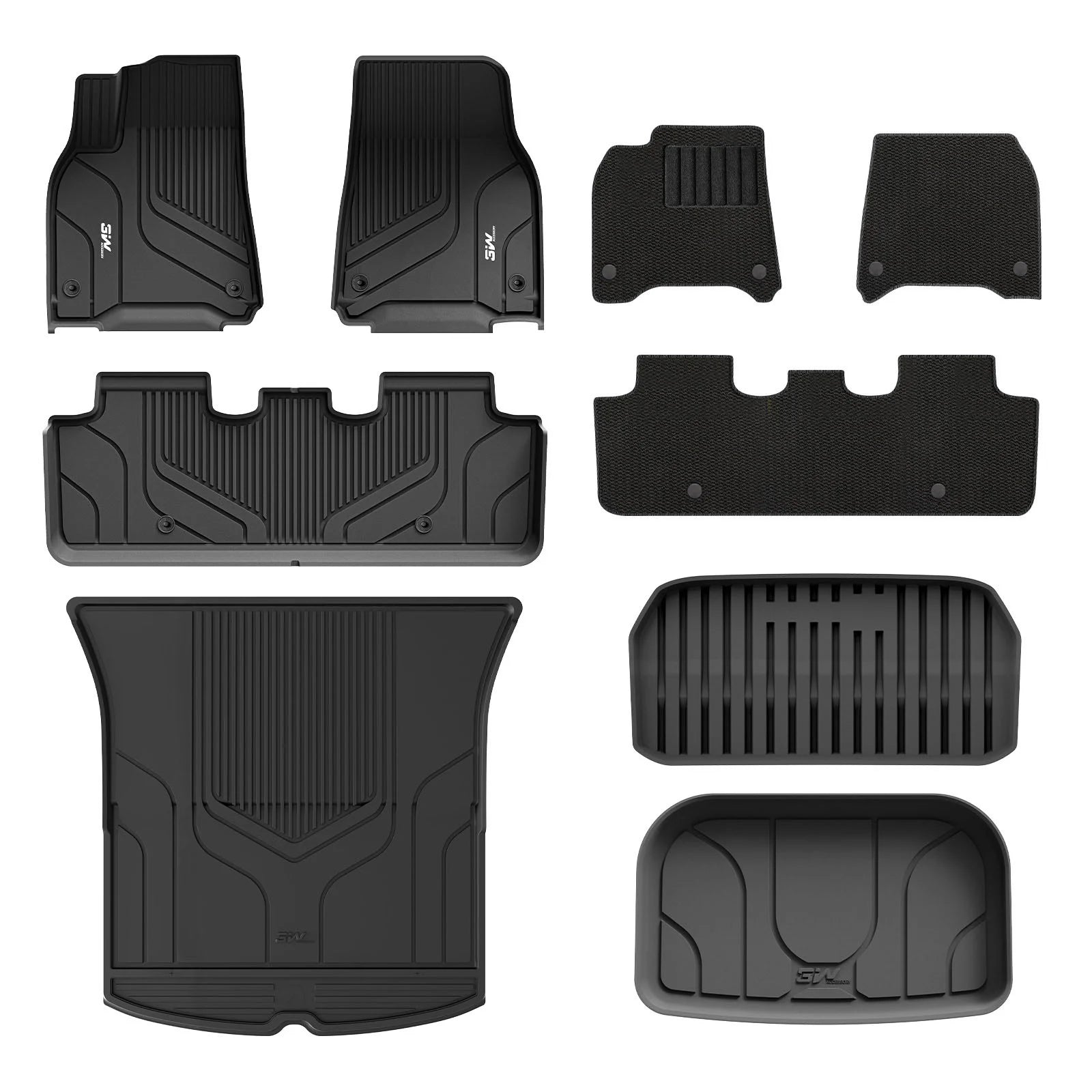 3W All Weather Car Mats For Tesla Model Y 2021-2024 LHD