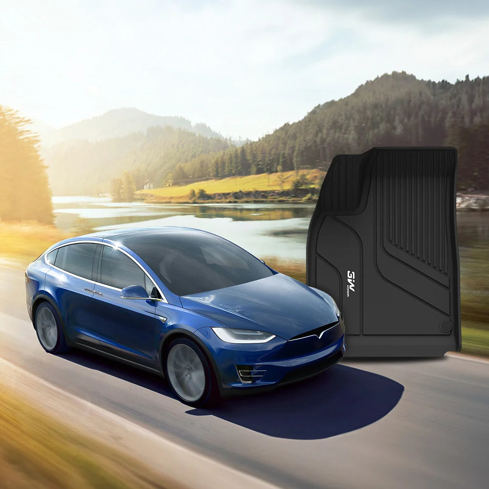 3W All Weather Car Mats For Tesla Model X 6 Seat 2022-2024 LHD