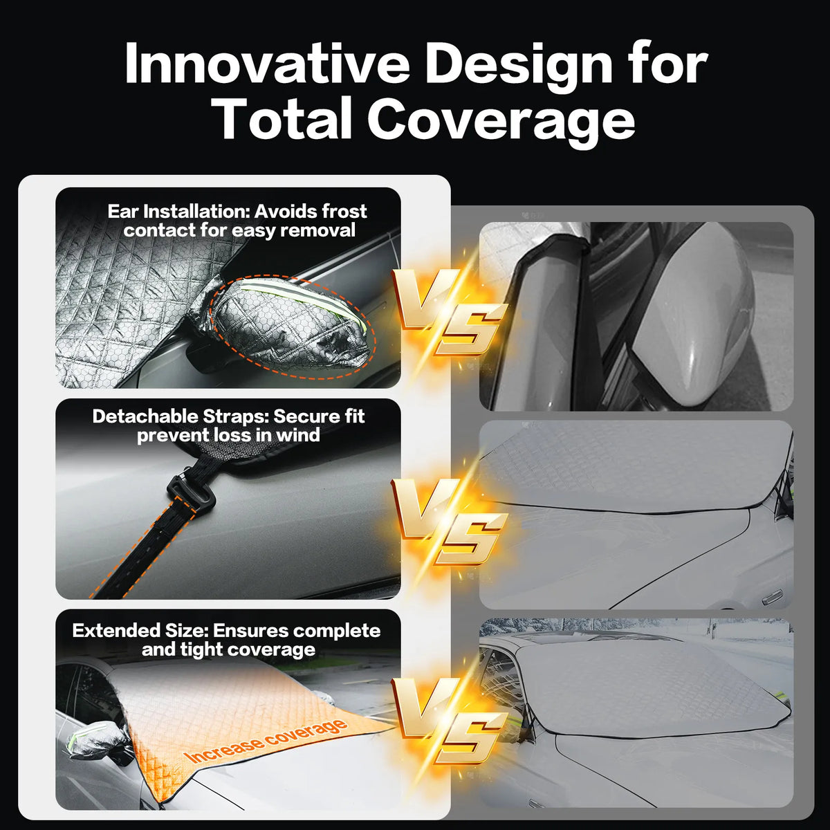 Graphene Thermal Windshield Cover for Ice & Snow - Universal Fit
