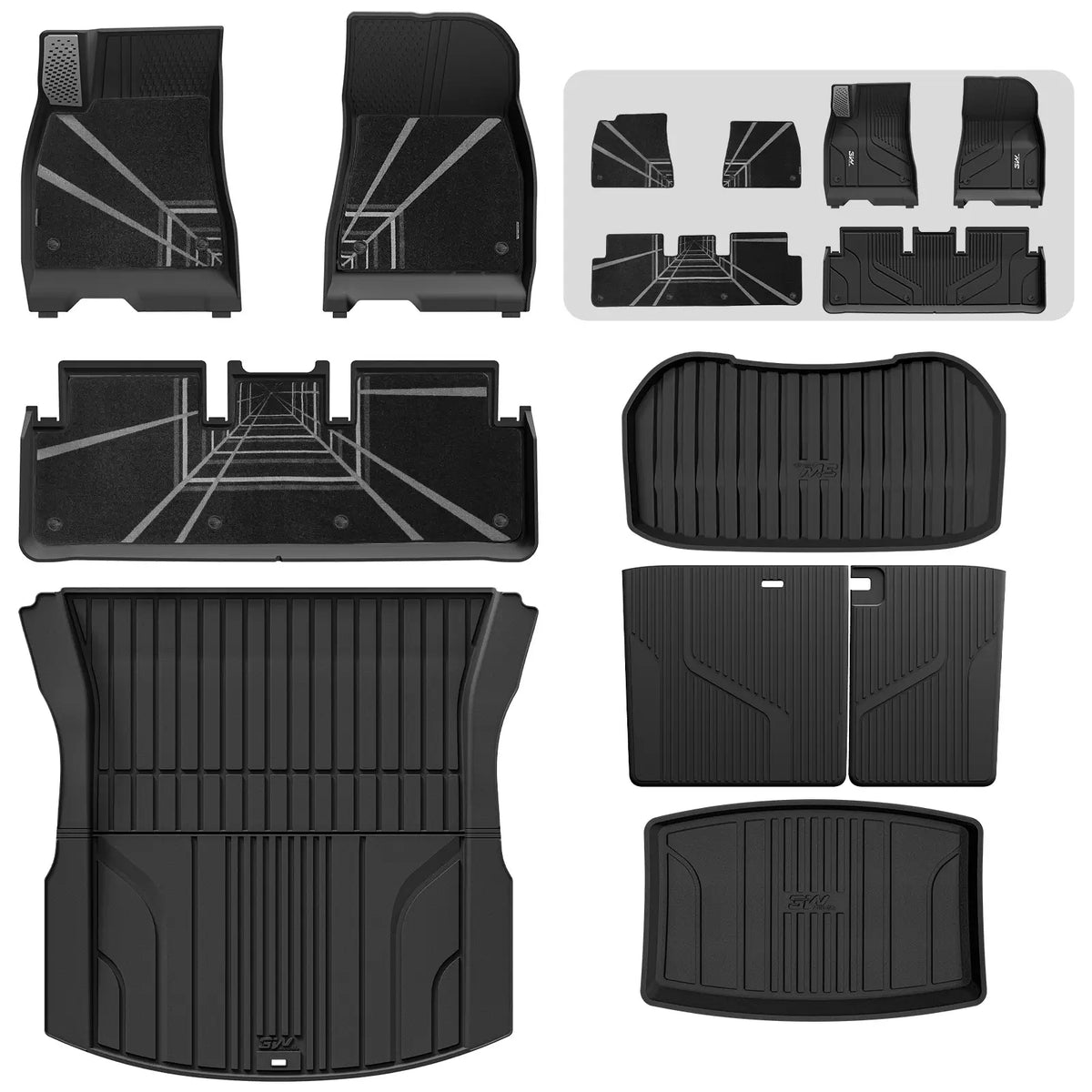 3W All Weather Auto Mats For Tesla Model 3 Highland 2024-2026 (Left Hand Drive)