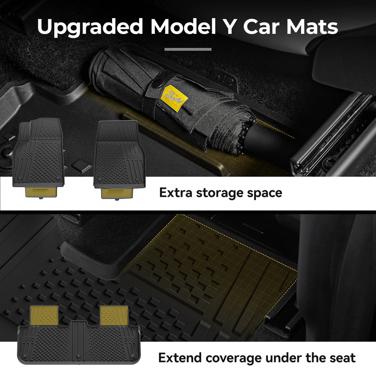 3W All Weather Car Mats For Tesla Model Y Juniper 2025-2026 (Left Hand Drive)【Basic Version】