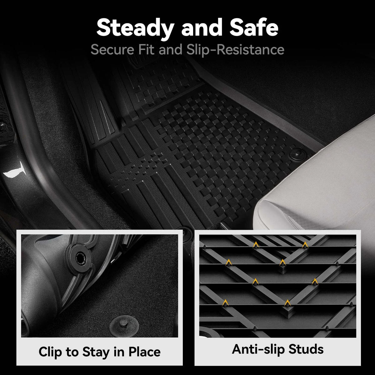 3W All Weather Car Mats For Tesla Model Y Juniper 2025-2026 (Left Hand Drive)【Basic Version】