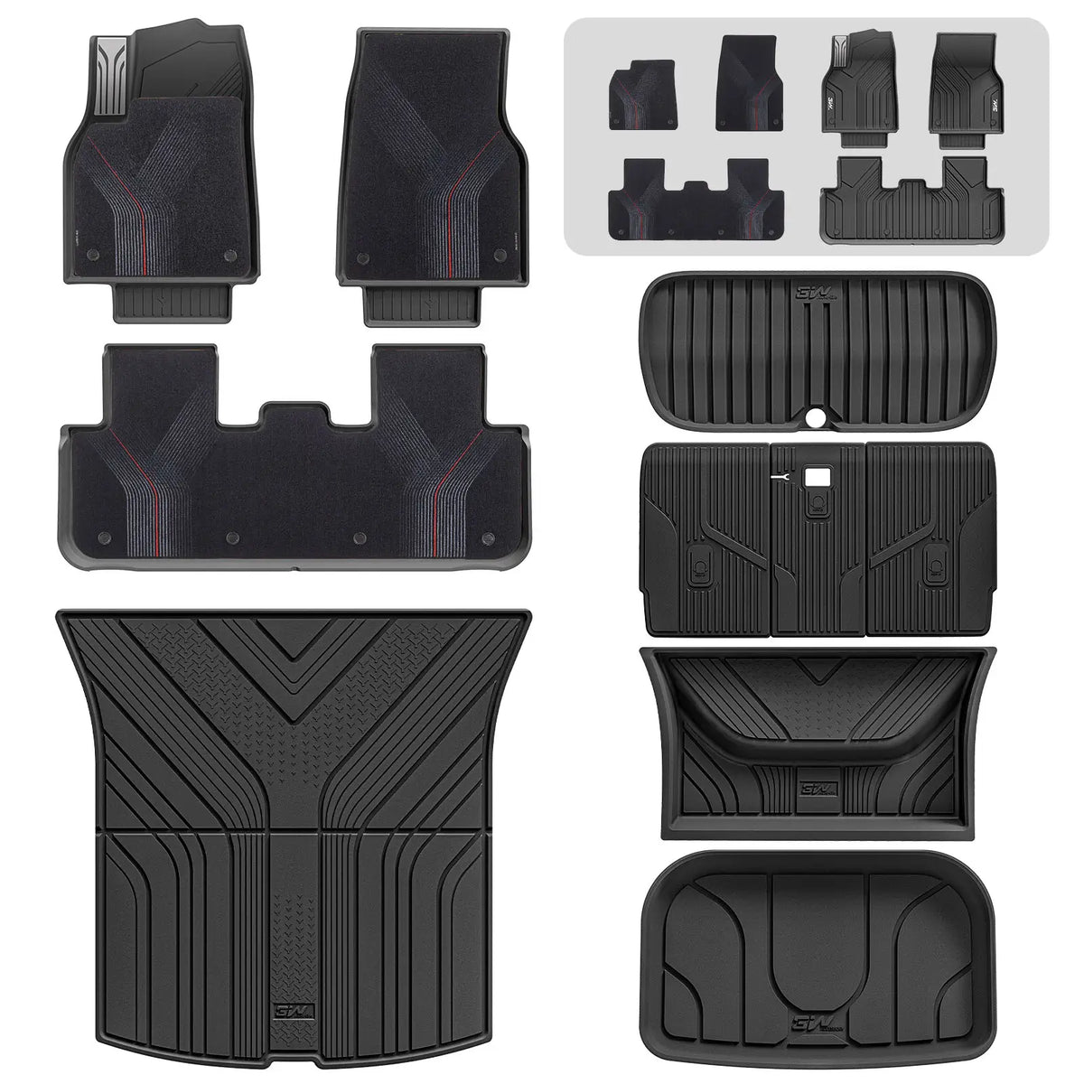 3W Double Layer Car Floor Mats For Tesla Model Y Juniper/Premium/Performance With Carpets 2025-2026