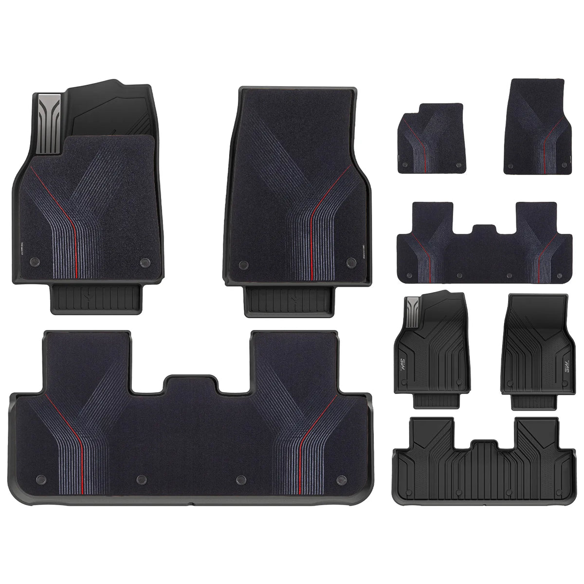 3W Double Layer Car Floor Mats For Tesla Model Y Juniper/Premium/Performance With Carpets 2025-2026