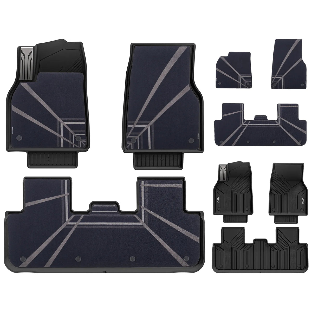 3W Double Layer Car Floor Mats For Tesla Model Y Juniper/Premium/Performance With Carpets 2025-2026