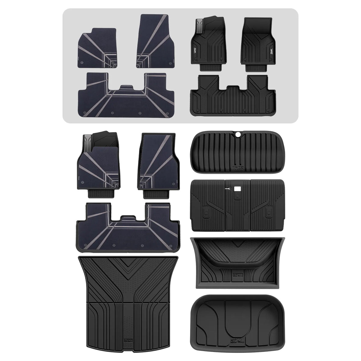 3W Double Layer Car Floor Mats For Tesla Model Y Juniper/Premium/Performance With Carpets 2025-2026