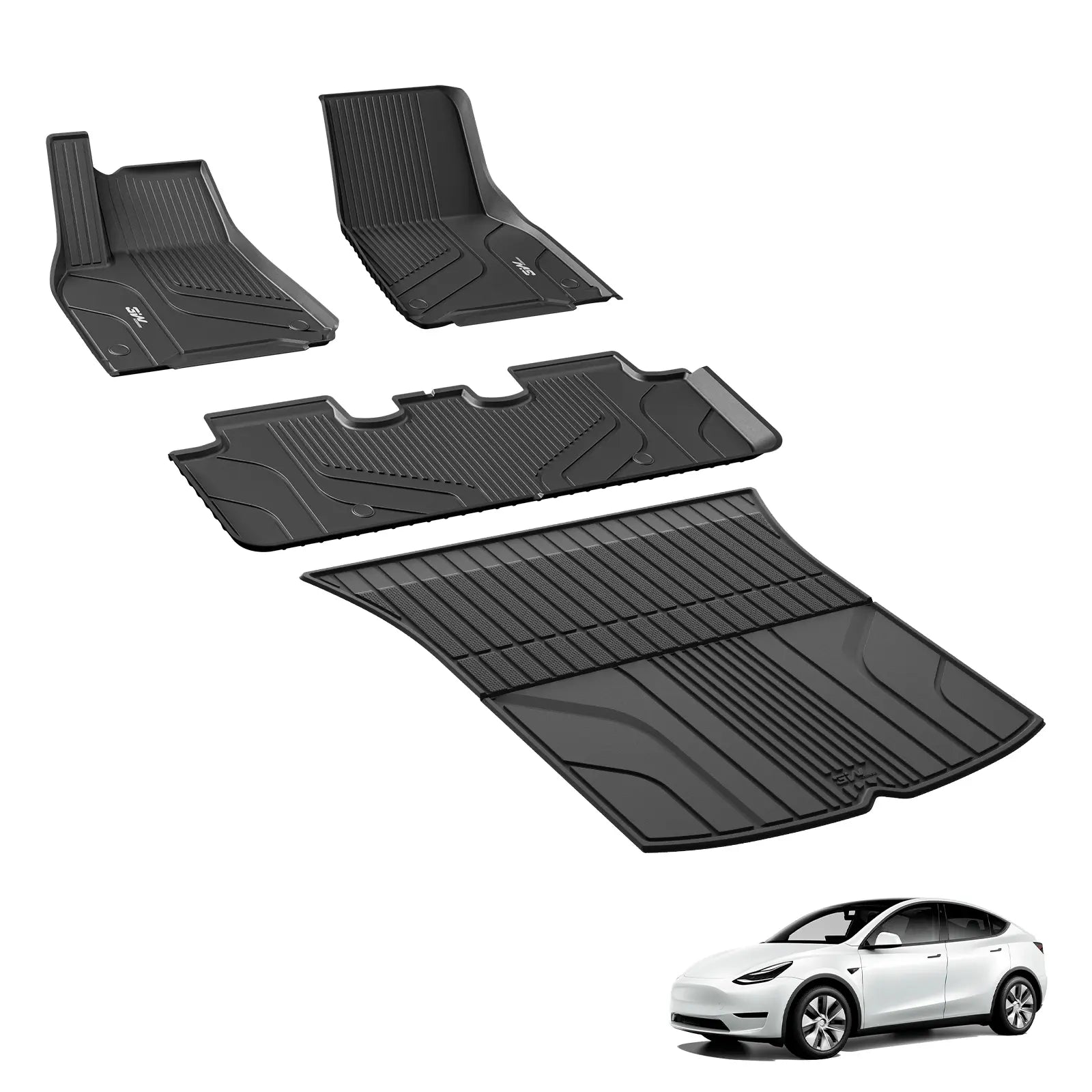 3W All Weather Car Mats For Tesla Model Y 2021-2024 LHD