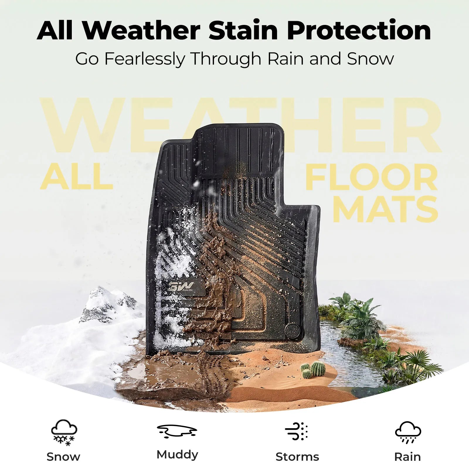 3W All Weather Car Mats For Volvo XC60 2018-2026 LHD