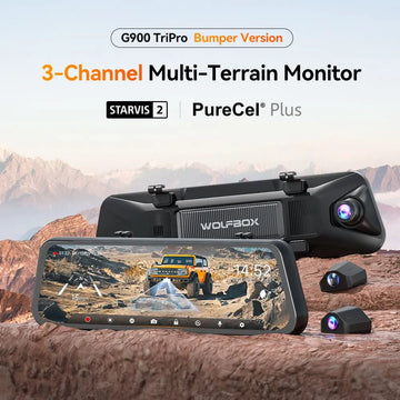 WOLFBOX G900TriPro Bumper Version Mirror Cam