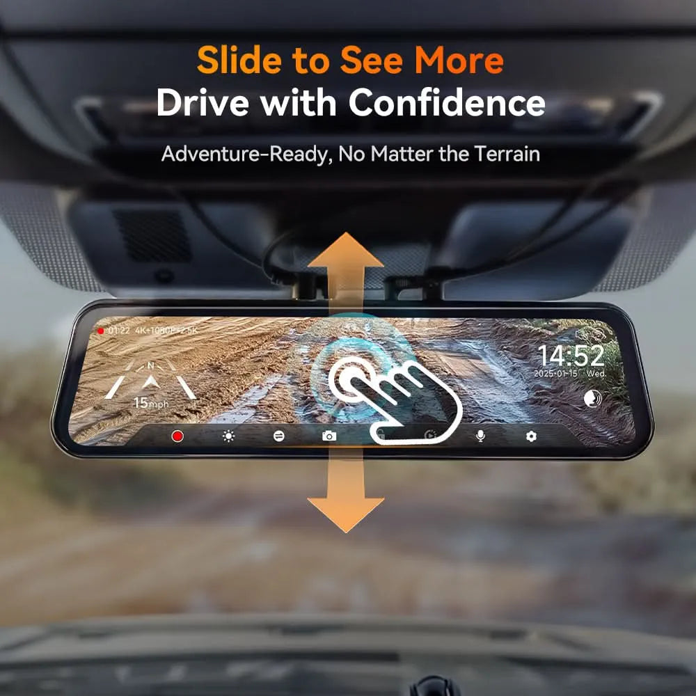 WOLFBOX G900TriPro Bumper Version Mirror Cam