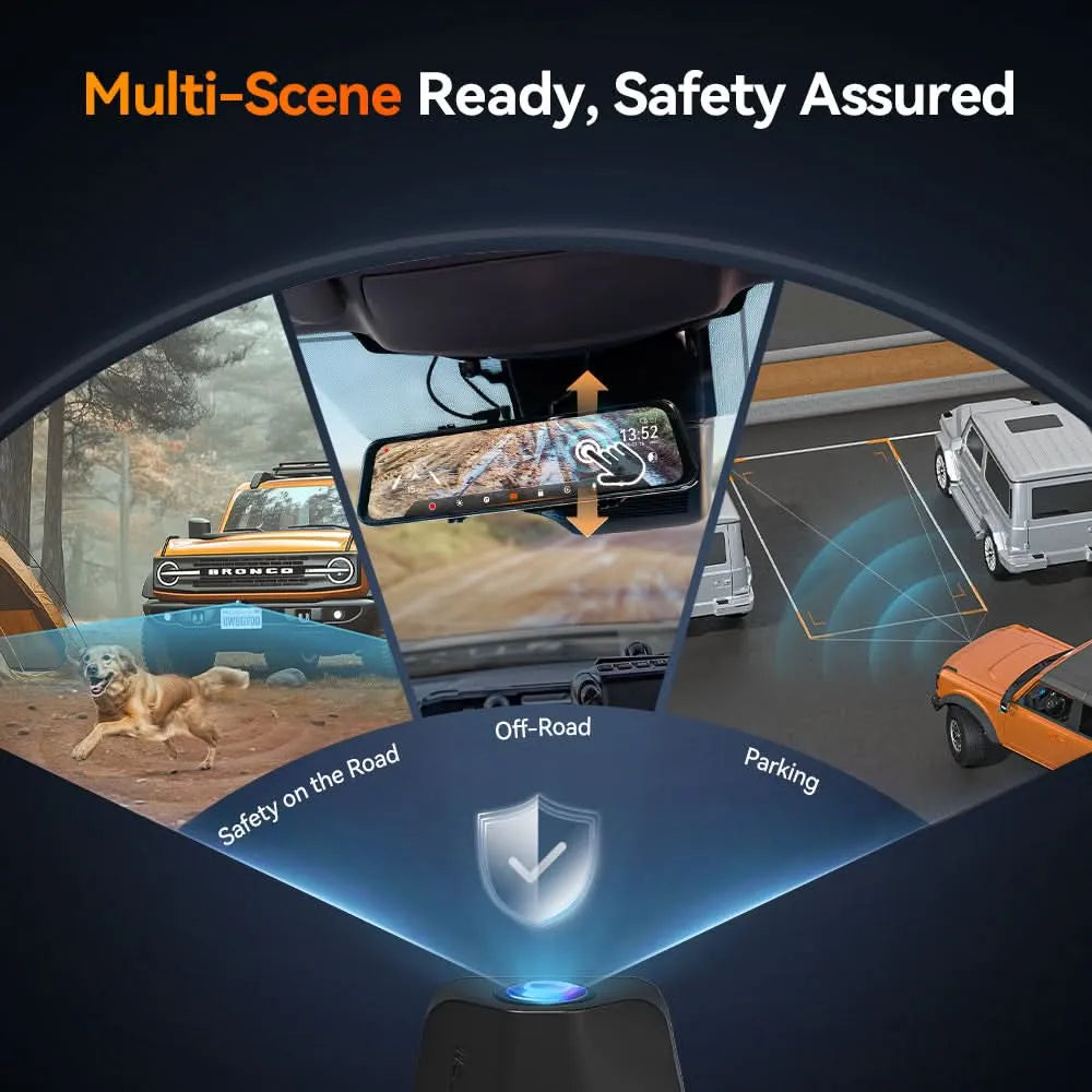 WOLFBOX G900TriPro Bumper Version Mirror Cam