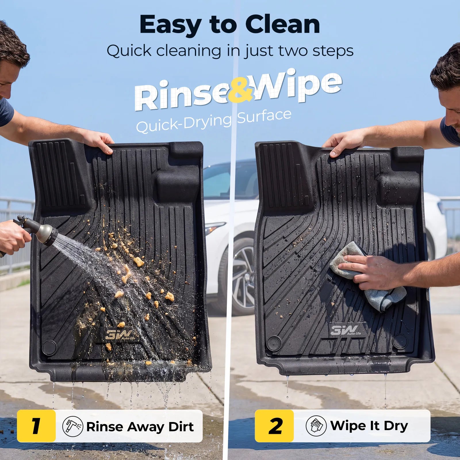3W All Weather Car Mats for Volkswagen ID.7 2024-2026 (Left Hand Drive)