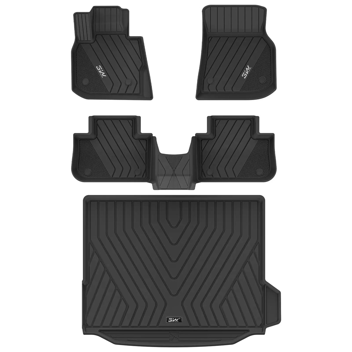 3W All Weather Car Mats For BMW X4 G02 2019-2024/ BMW X3 G01 2018-2024/ iX3 G08 2021-2024 (Left Hand Drive)