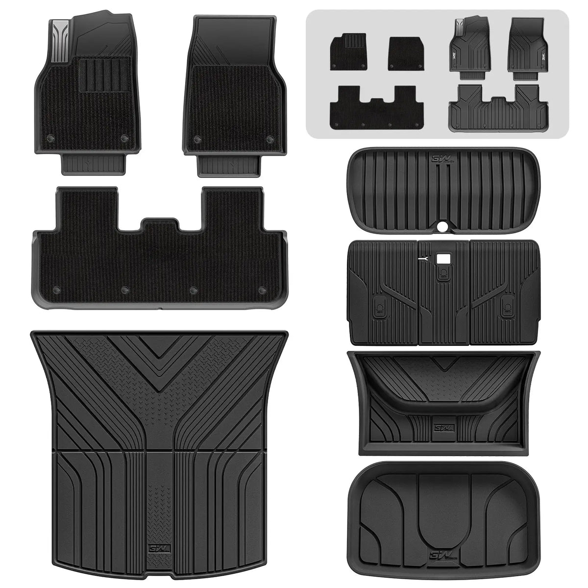 3W Double Layer Car Floor Mats For Tesla Model Y Juniper/Premium/Performance With Carpets 2025-2026