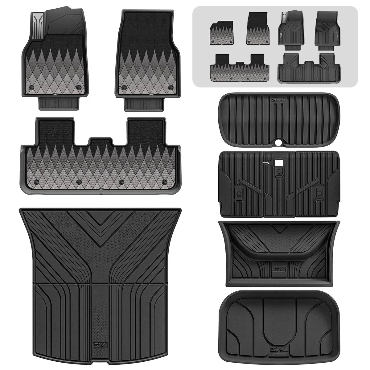3W Double Layer Car Floor Mats For Tesla Model Y Juniper/Premium/Performance With Carpets 2025-2026