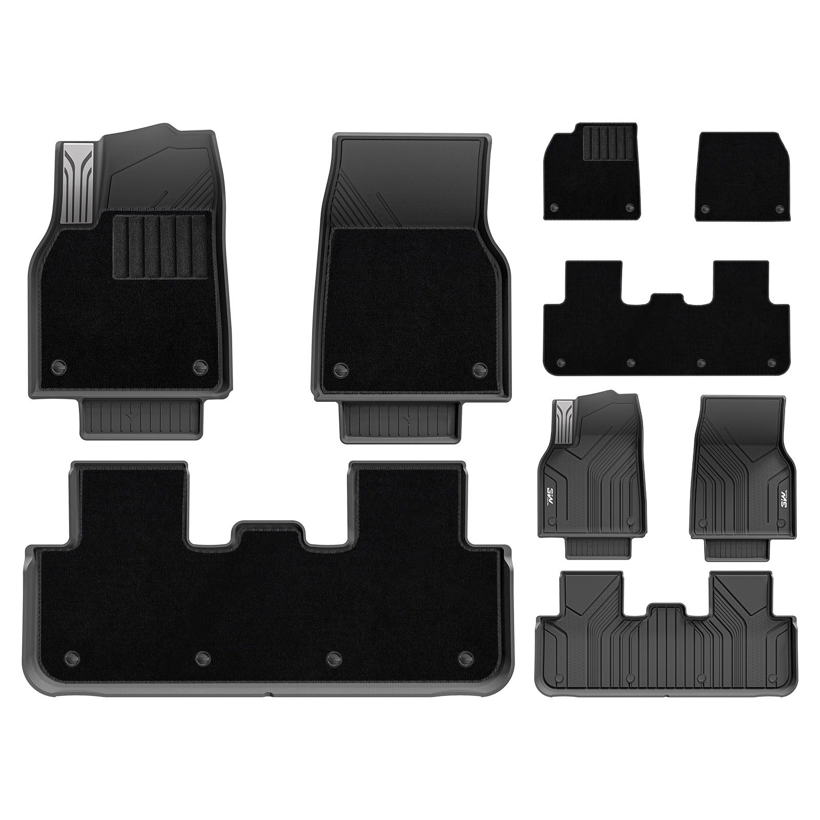 3W Double Layer Car Floor Mats For Tesla Model Y Juniper/Premium/Performance With Carpets 2025-2026