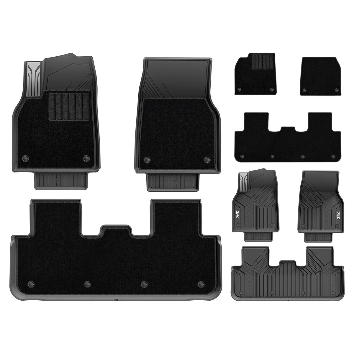 3W Double Layer Car Floor Mats For Tesla Model Y Juniper/Premium/Performance With Carpets 2025-2026