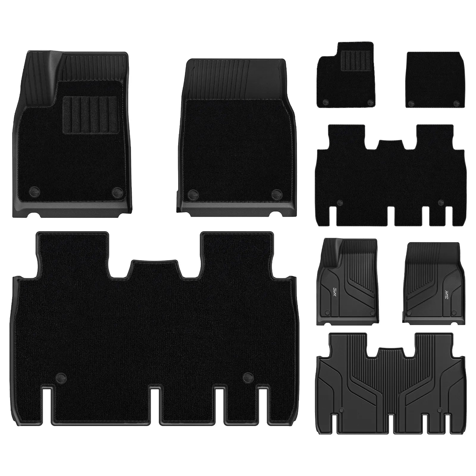 3W All Weather Car Mats For Tesla Model X 2022-2026 (Left Hand Drive)