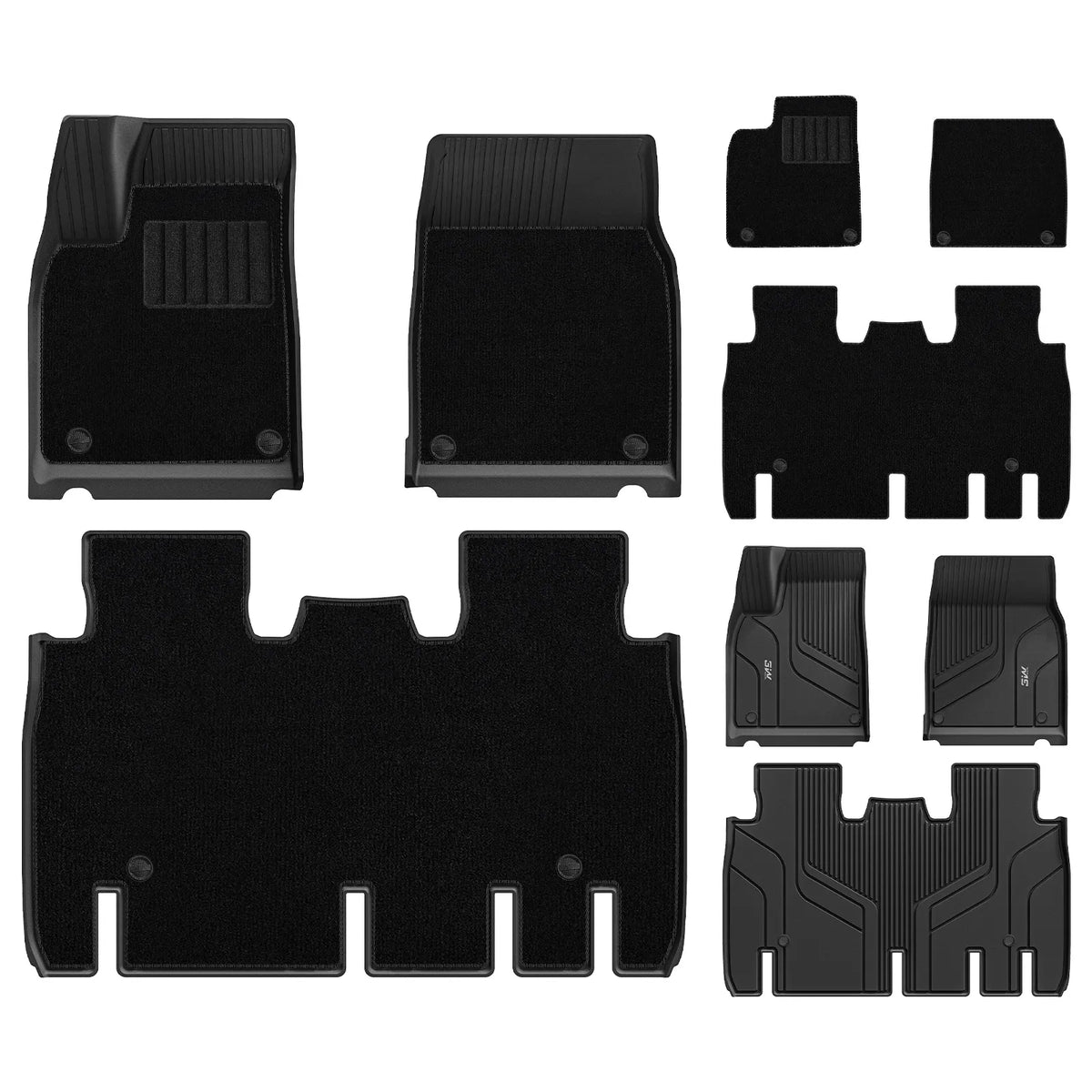 3W All Weather Car Mats For Tesla Model X 2022-2026 (Left Hand Drive)