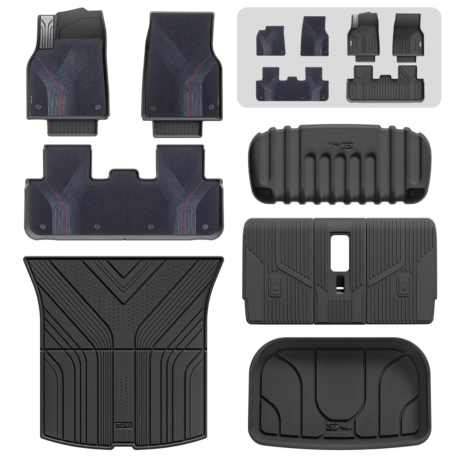 3W All Weather Car Mats For Tesla Model Y Standard / Propulsion (France) 2026 (Left Hand Drive)