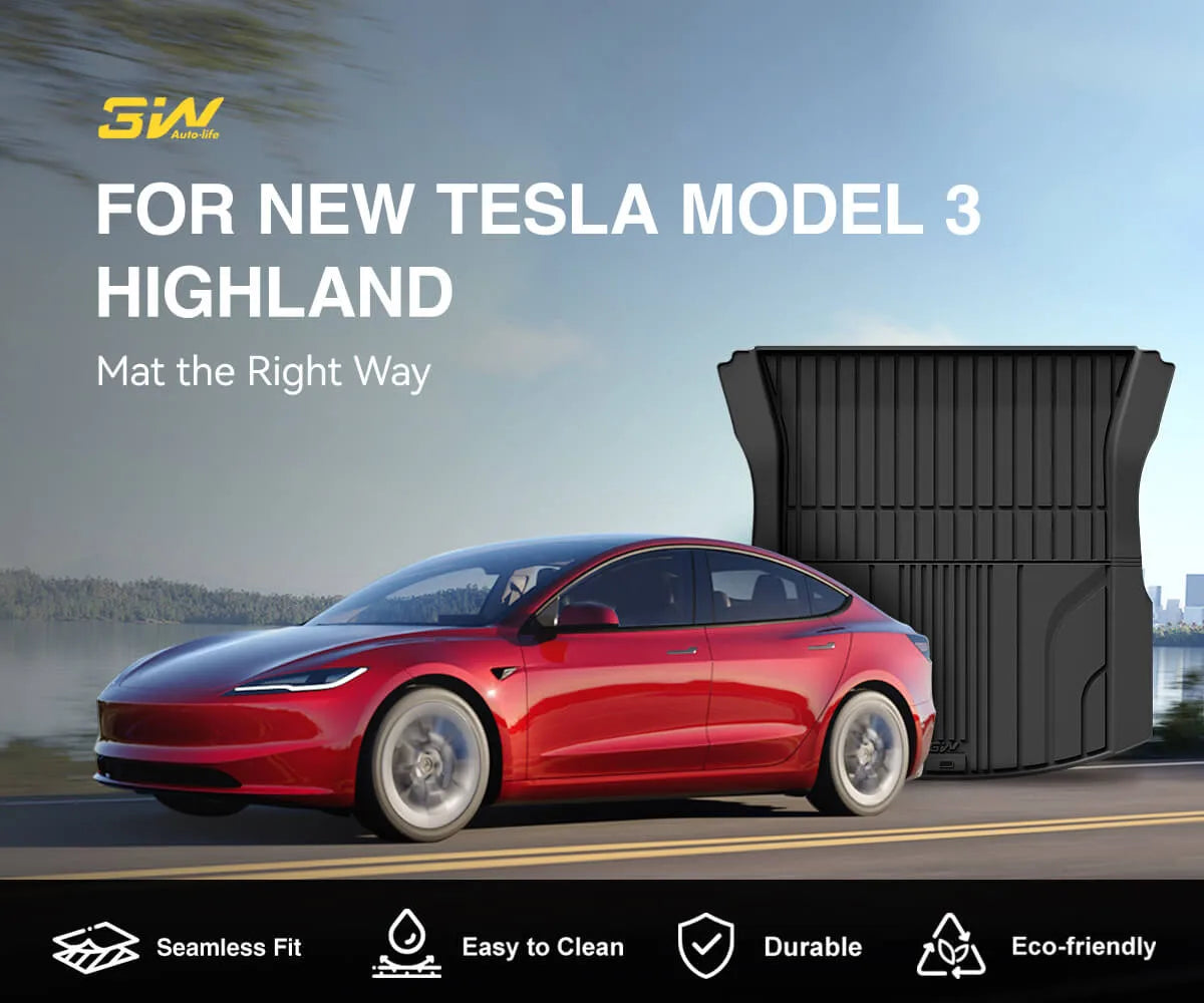 Model 3 Boot 3W All Weather Boot Liner For Tesla Model 3 Highland 2024-2026