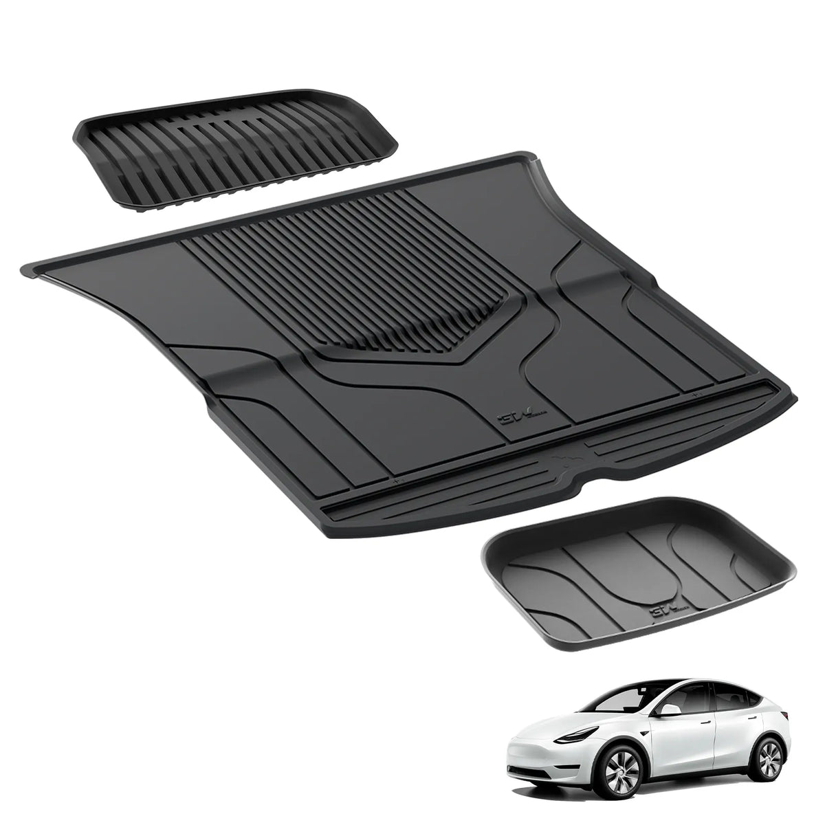 3W All Weather Trunk Mats and Storage Mats For Tesla Model Y 2020-2024