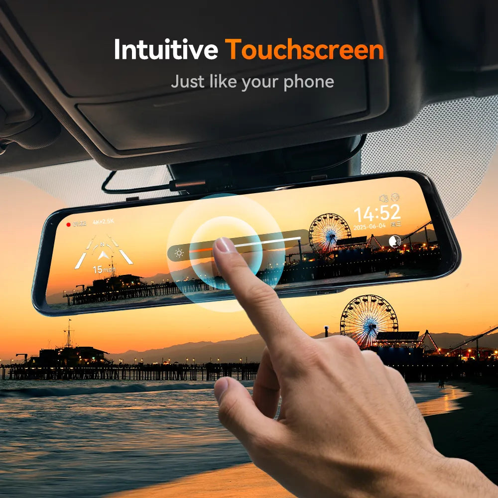 WOLFBOX G900Pro Touch Screen Rear View Mirror Dash Cam