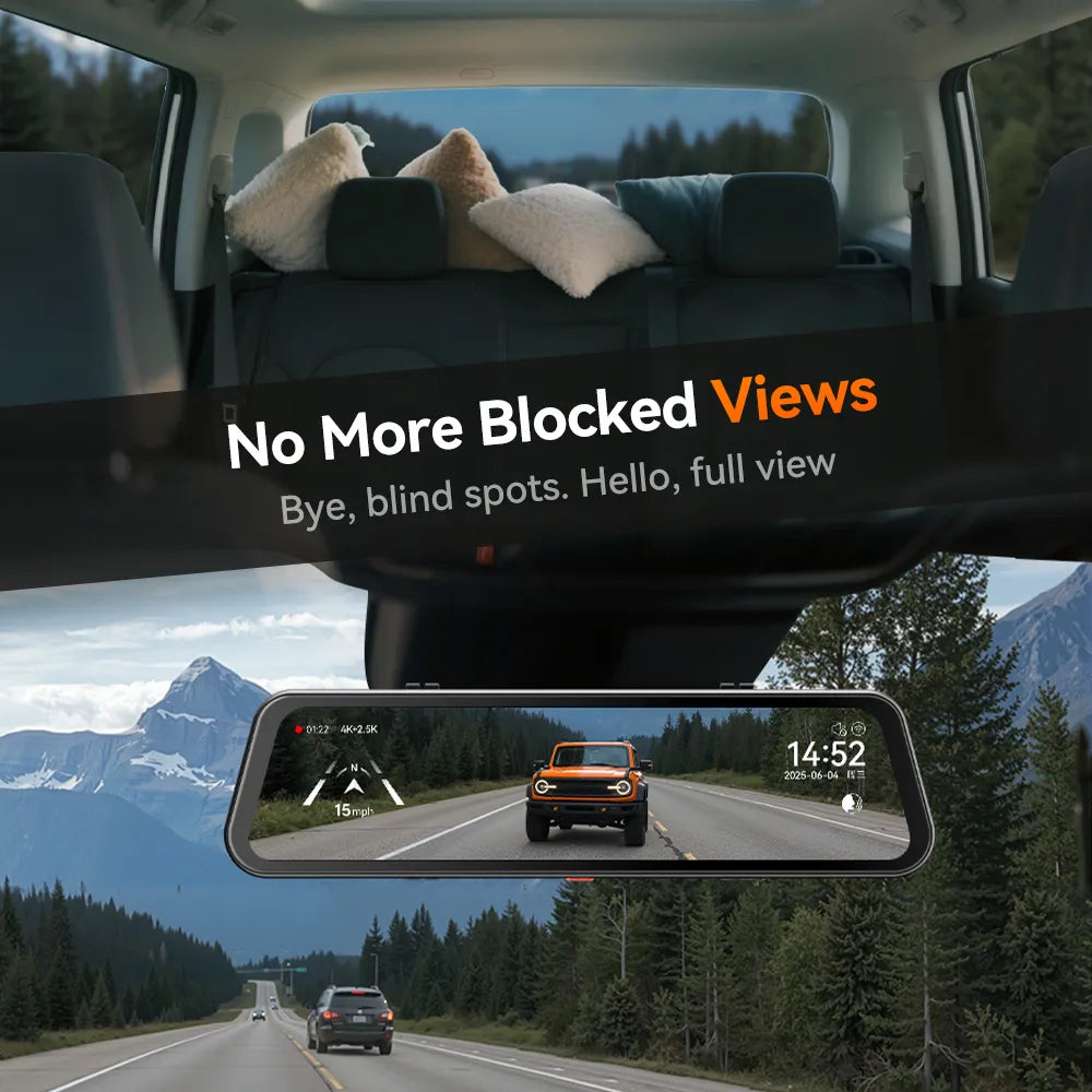 WOLFBOX G900Pro Touch Screen Rear View Mirror Dash Cam