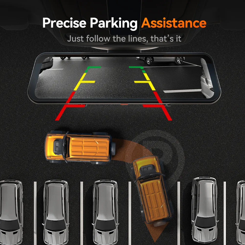 WOLFBOX G900Pro Touch Screen Rear View Mirror Dash Cam