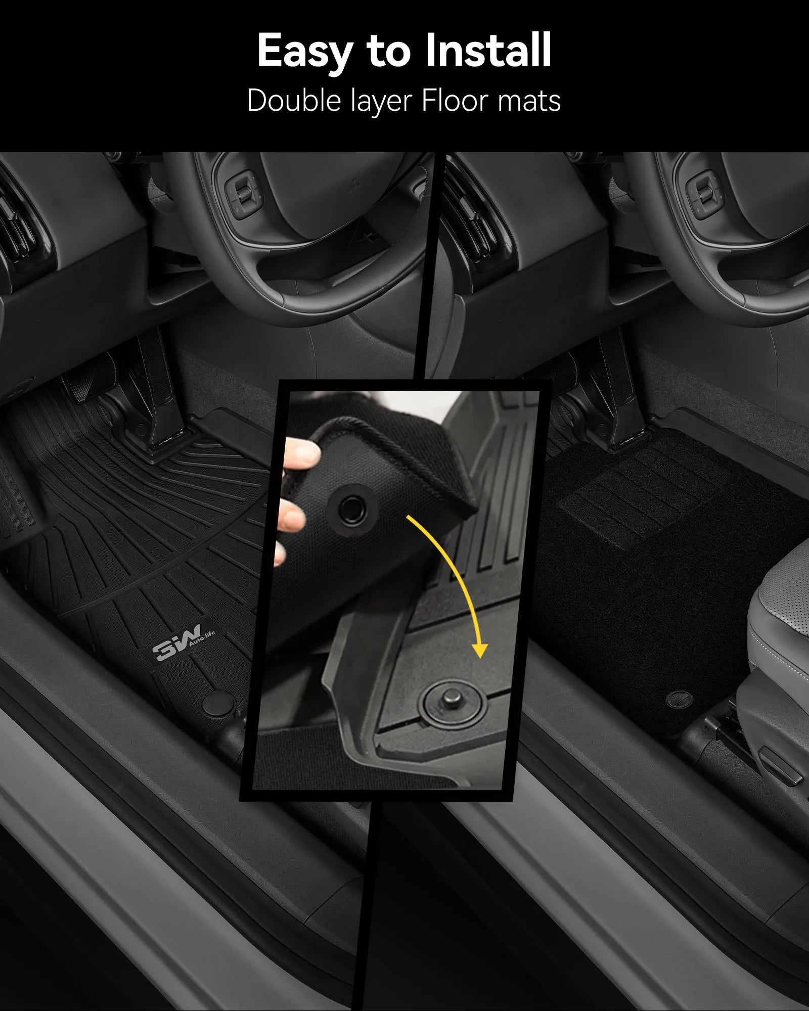 3W All Weather Car Mats for Xpeng P7+ 2024-2027 (Left Hand Drive)
