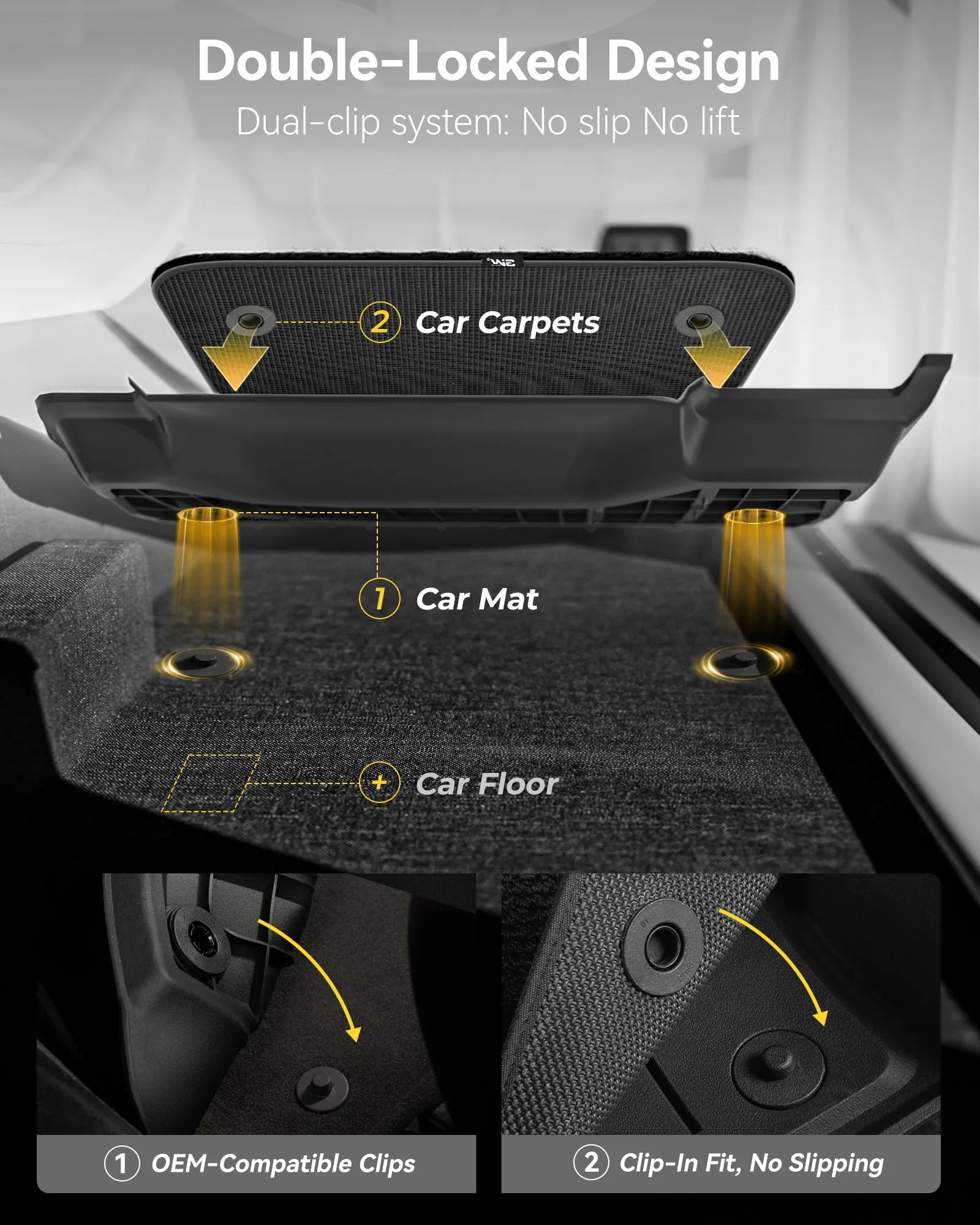 3W All Weather Car Mats for Xpeng P7+ 2024-2027 (Left Hand Drive)